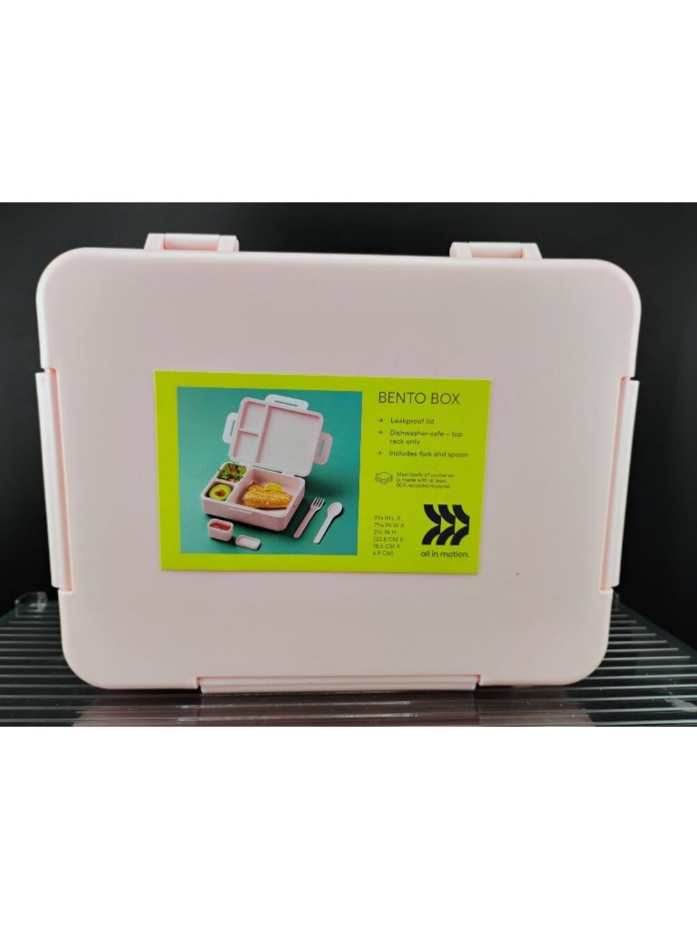 Adult Bento Box Leak-Proof Lid Dishwasher-Safe Pink Design Includes Utensils